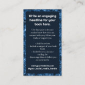 Dark Blue Sci Fi Promotor Buchabdeckung Visitenkarte (Rückseite)