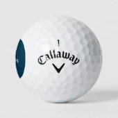 Dark Blue Script Monogram Personalisiert Womens Golfball (Logo)