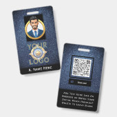 Dark Blue Security ID Abzeichen IT Law Enforcement Ausweis (Vorder- & Rückseite)