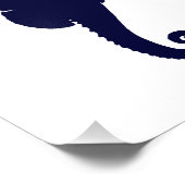 Dark Blue Seepferd Fotodruck (Ecke)
