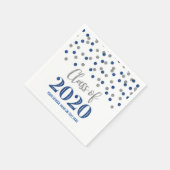 Dark Blue Silver Confetti Class of 2020 Abschluss Serviette (Ecke)