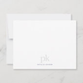 Dark Blue Simple Modern Monogram Beruflich Mitteilungskarte (Vorderseite)