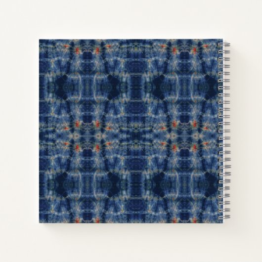 Dark Blue Sky Gefärbte Krawatte Muster Style Notizblock (Rückseite)