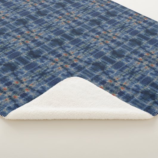 Dark Blue Sky Gefärbte Krawatte Pattern Sherpadecke (3/4)