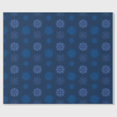Dark Blue Snowflake Pattern Geschenkpapier (Flach)
