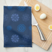 Dark Blue Snowflake Pattern Geschirrtuch (Viertel Falte)