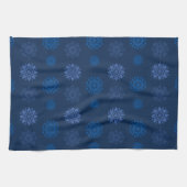 Dark Blue Snowflake Pattern Geschirrtuch (Horizontal)