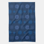 Dark Blue Snowflake Pattern Geschirrtuch (Vertikal)