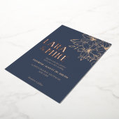 Dark Blue Soft Wedding Folieneinladung (Gedreht)