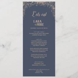 Dark Blue Soft Wedding Menükarte