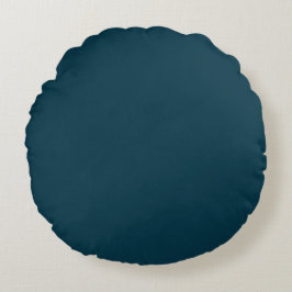 Dark Blue Solid Color, Cushion, Simple, Modern Rundes Kissen