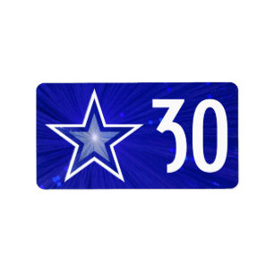 Dark Blue Star "Age"-Etikett Mittelweißer Text Adressaufkleber