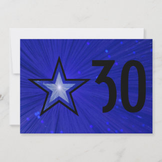Dark Blue Star 'Age' Geburtstag schwarz hinten Einladung