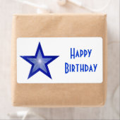 Dark Blue Star "Happy Birthday" groß weiß (Insitu)