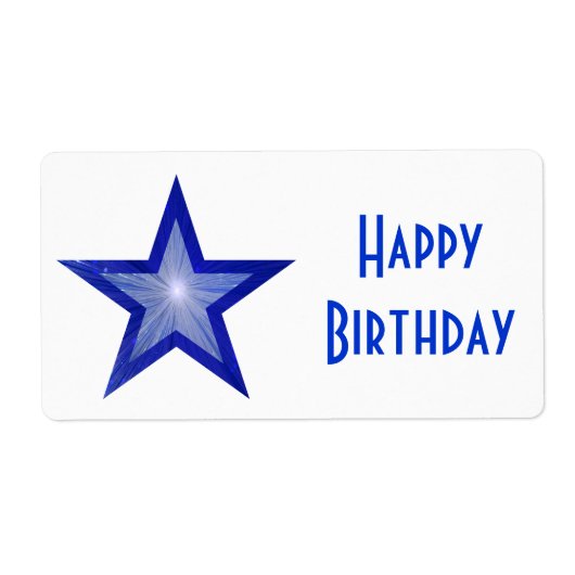 Dark Blue Star "Happy Birthday" groß weiß (Vorne)