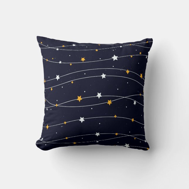 Dark Blue Star Hintergrund V2 Kissen (Vorderseite)