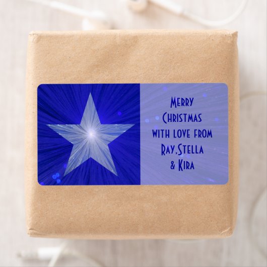 Dark Blue Star "Names" Geschenketikett groß (Insitu)