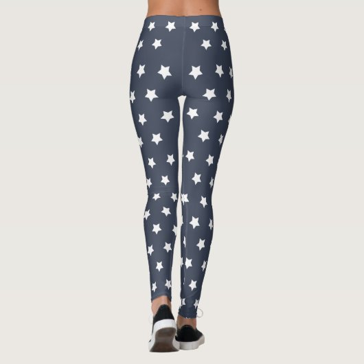 Dark Blue Star-Spangled Leggings für den 4. Juli (Rückseite)