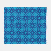 Dark Blue Star Square marokkanisches Mosaik Retro  Fleecedecke (Vorderseite (Horizontal))