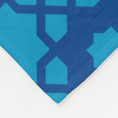 Dark Blue Star Square marokkanisches Mosaik Retro  Fleecedecke (Ecke)