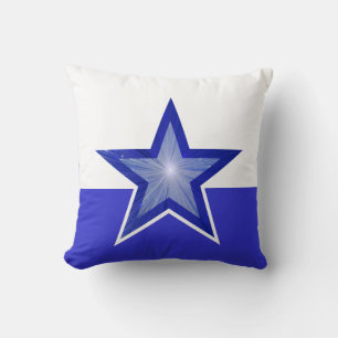 Dark Blue Star werfen Kissen blau, weiß
