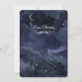 Dark Blue Starry Night Cocktail Party Einladung (Rückseite)