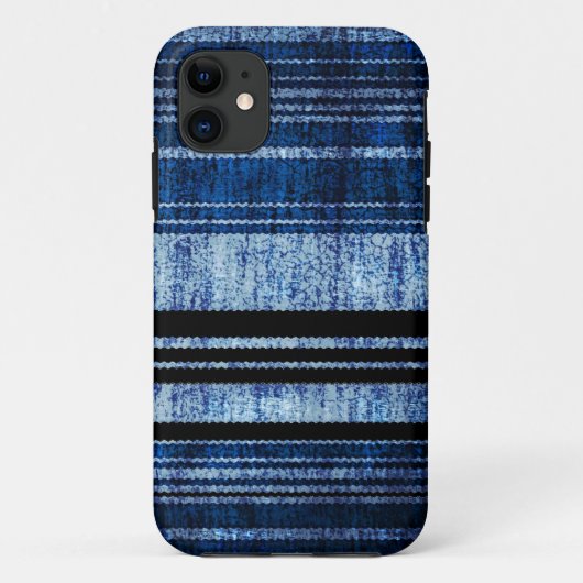 Dark Blue Stripes Grunge Textur Case-Mate iPhone Hülle (Rückseite)