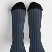 Dark blue stripes with your initials in gray socken (Oben)