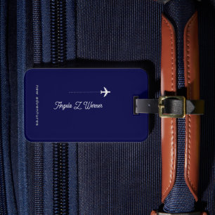 Dark Blue Tag mit seinem Namen Gepäckanhänger