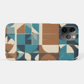 Dark Blue, Teal, Brown, and Tan Geometric Pattern Case-Mate iPhone Hülle (Rückseite (Horizontal))