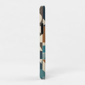 Dark Blue, Teal, Brown, and Tan Geometric Pattern Case-Mate iPhone Hülle (Hinten/Rechts)