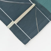 Dark Blue, Teal, Brown, and Tan Geometric Pattern Fleecedecke (Ecke)