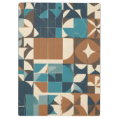 Dark Blue, Teal, Brown, and Tan Geometric Pattern Klemmbrett (Rückseite)