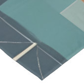 Dark Blue, Teal, Brown, and Tan Geometric Pattern Tischdecke (Schrägansicht)