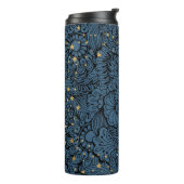 Dark Blue Thermal Tumbler mit Sternen und Blume Thermosbecher (Nach links gedreht)