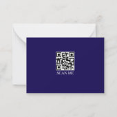  Dark Blue three Border Monogram Note Card Mitteilungskarte (Rückseite)