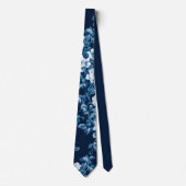 Dark blue tie, floral tie, floral ties for wedding krawatte (Vorderseite)