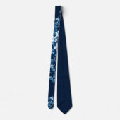 Dark blue tie, floral tie, floral ties for wedding krawatte (Rückseite)