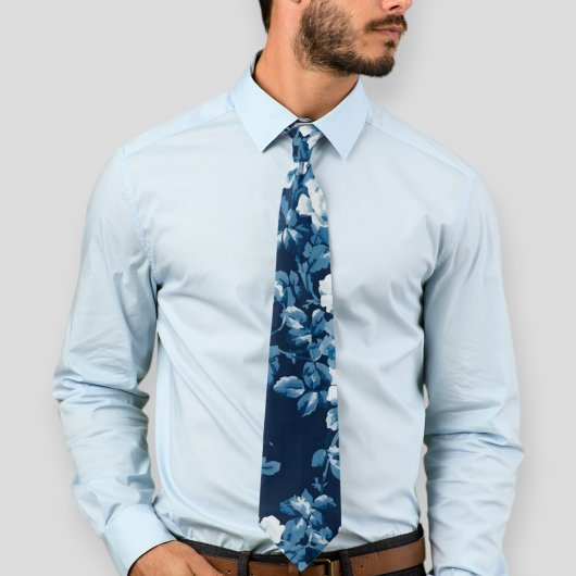 Dark blue tie, floral tie, floral ties for wedding krawatte