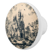 Dark Blue Toile French Castle Keramikknauf (Rechts)