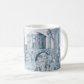 Dark Blue Toile Kaffeetasse (VorderseiteRechts)