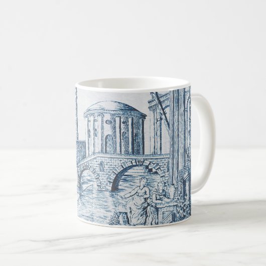 Dark Blue Toile Kaffeetasse (VorderseiteRechts)