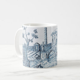 Dark Blue Toile Kaffeetasse