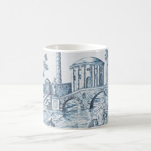 Dark Blue Toile Kaffeetasse (Mittel)