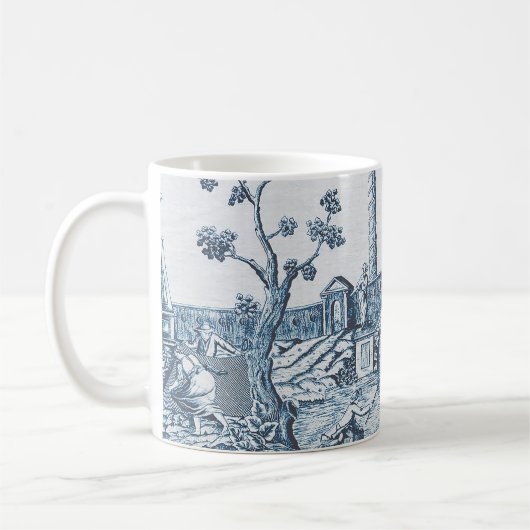 Dark Blue Toile Kaffeetasse (Links)