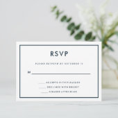 Dark Blue Travel Theme Wedding | Karte auf der Rüc (Stehend Vorderseite)