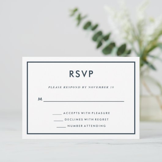 Dark Blue Travel Theme Wedding | Karte auf der Rüc (Stehend Vorderseite)