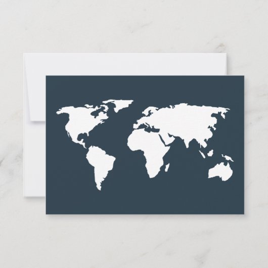 Dark Blue Travel Theme Wedding | Karte auf der Rüc (Rückseite)