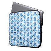 Dark Blue Tribal Honu Turtles Laptopschutzhülle (Vorderseite Links)