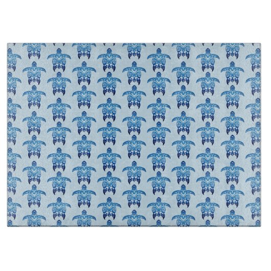 Dark Blue Tribal Honu Turtles Schneidebrett (Vorderseite)